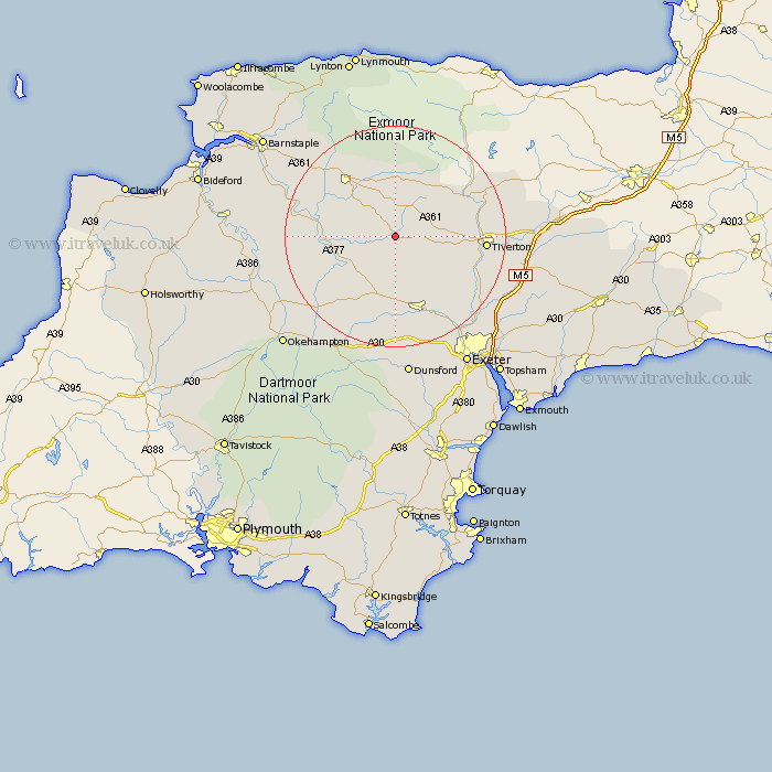 Witheridge Devon Map