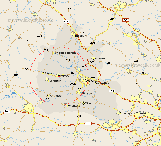 Witney Oxfordshire Map