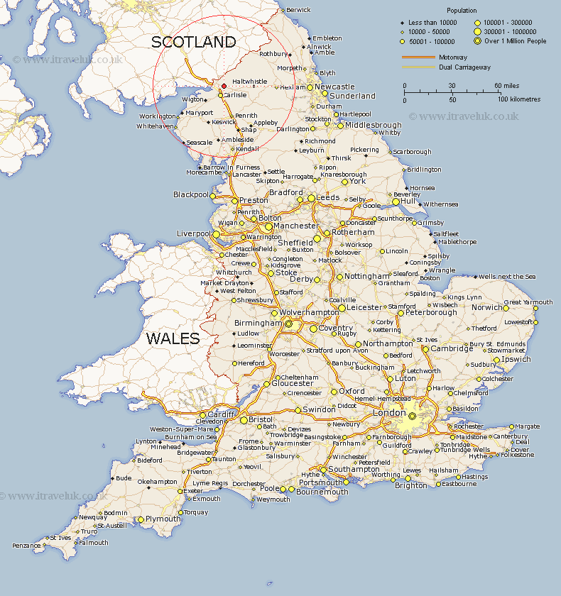 Location of Kirklinton in England 