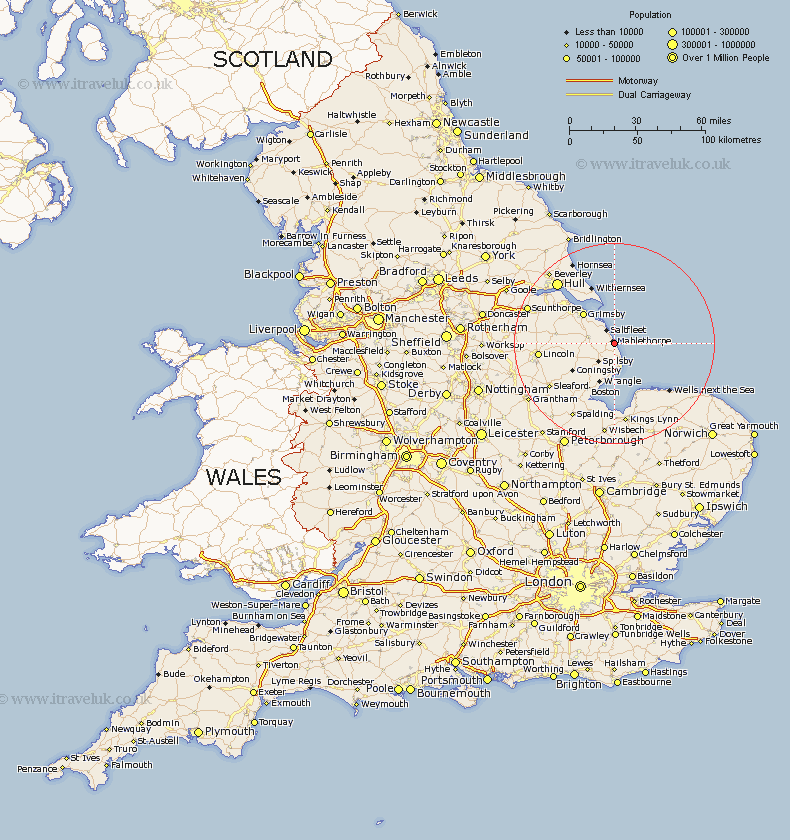 Location of Trusthorpe in England 