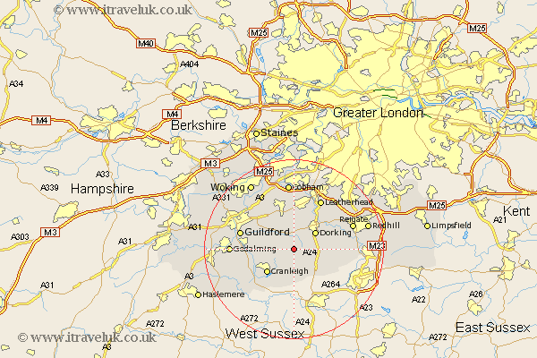 Abinger Surrey Map