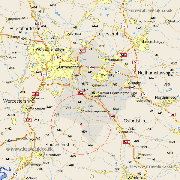 Admington Warwickshire Map