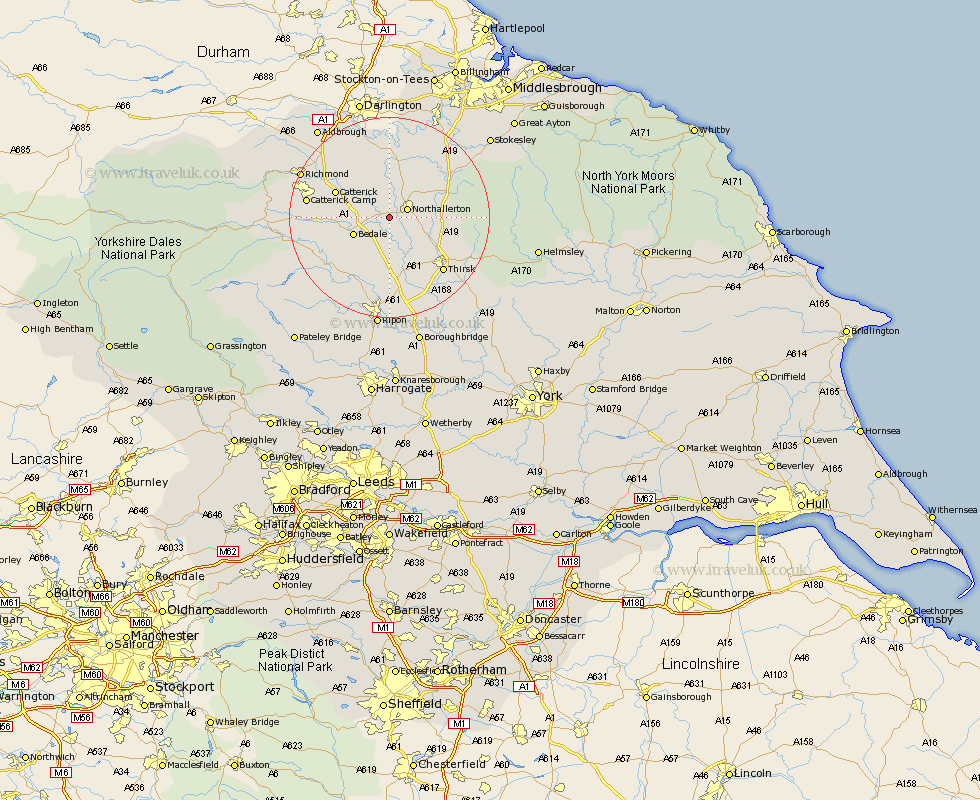 Ainderby Yorkshire Map