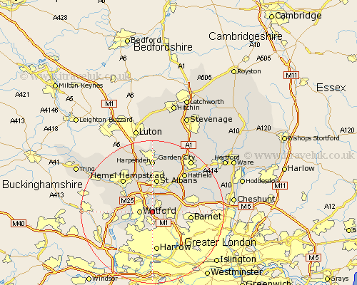 Aldenham Hertfordshire Map