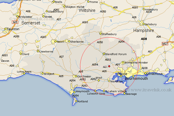 Almer Dorset Map