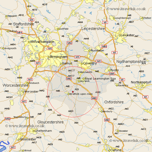 Alveston Warwickshire Map