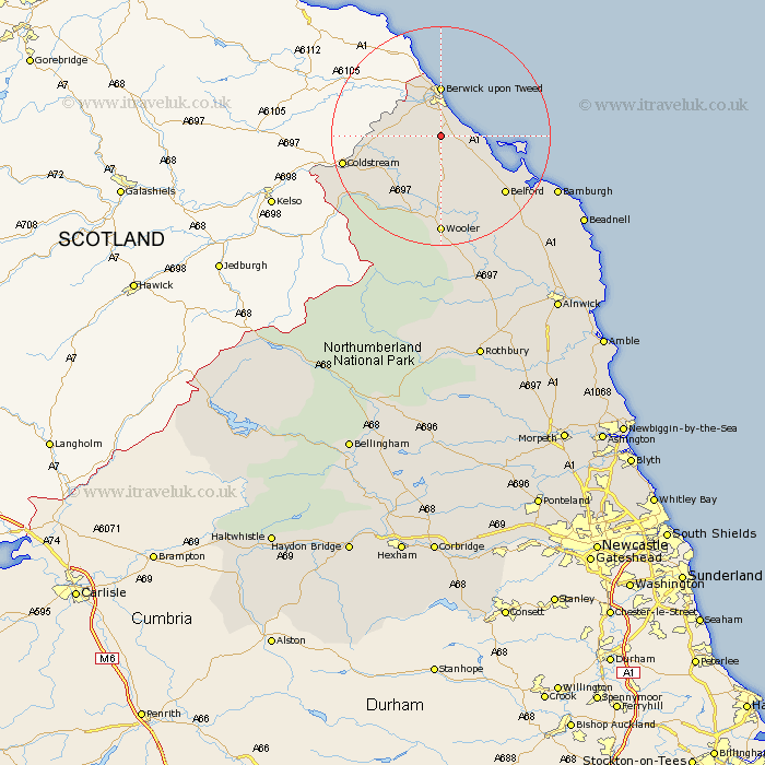 Ancroft Northumberland Map