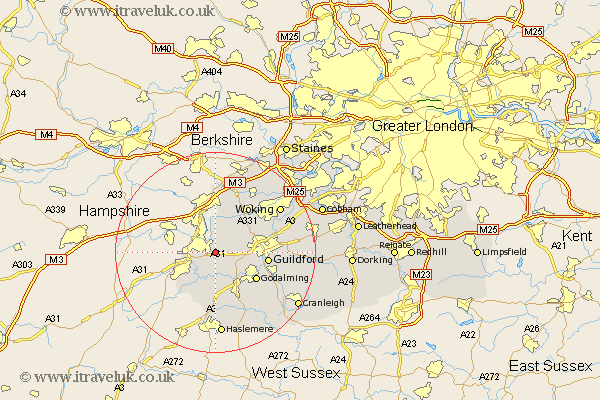 Ash Surrey Map