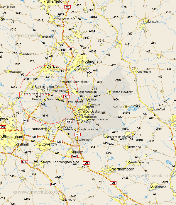 Ashby De La Zouch Leicestershire Map