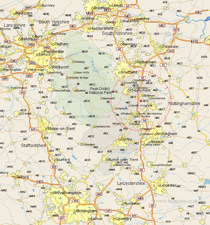 Ault Hucknall Derbyshire Map