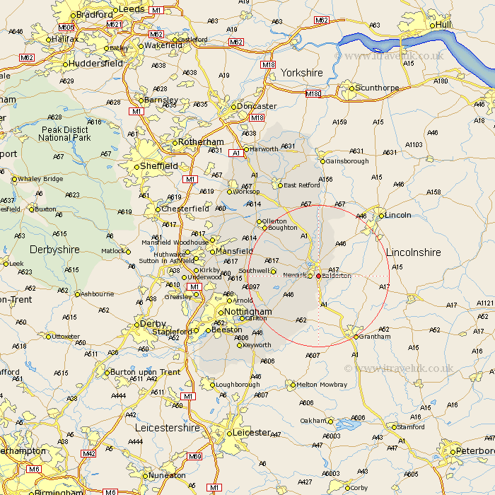 Balderton Nottinghamshire Map