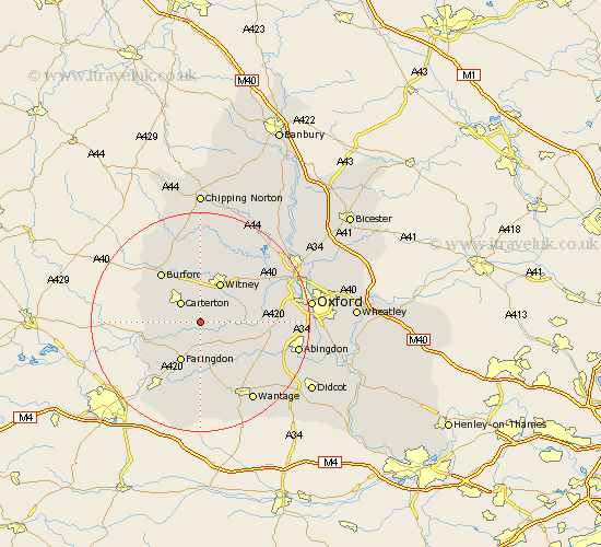 Bampton Oxfordshire Map