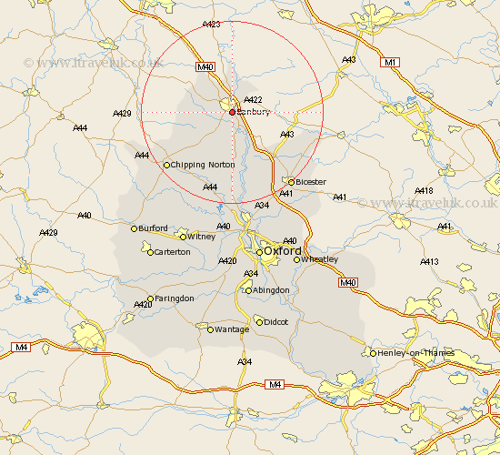 Banbury Oxfordshire Map