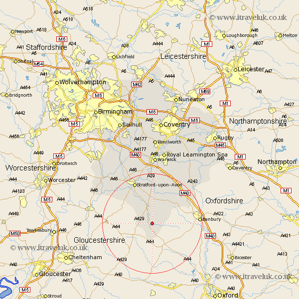 Barcheston Warwickshire Map
