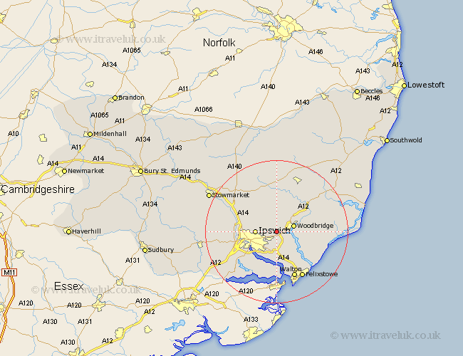 Bealings Suffolk Map