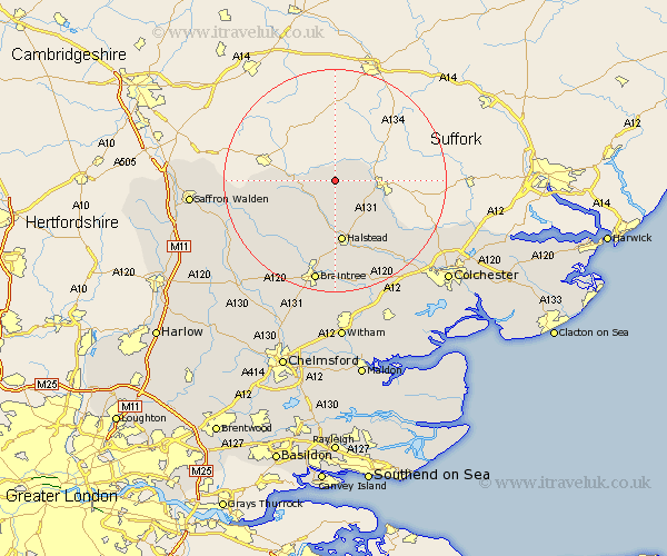 Belchamp Saint Paul Essex Map