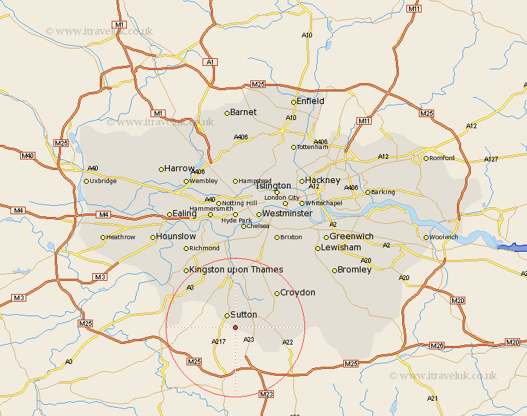 Belmont Greater London Map