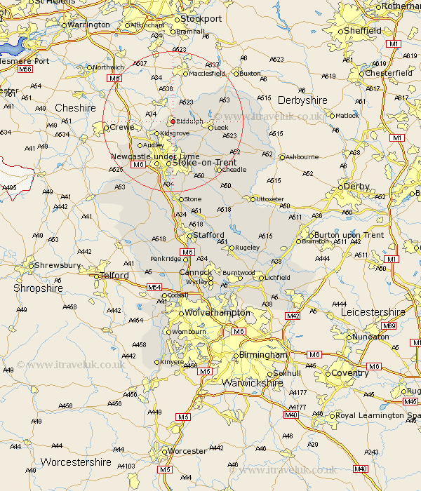 Biddulph Staffordshire Map