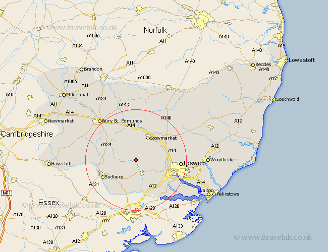 Bildeston Suffolk Map