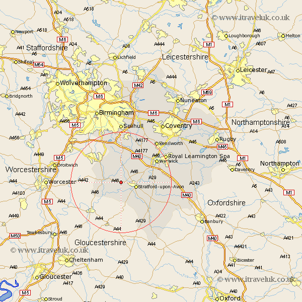 Billesey Warwickshire Map