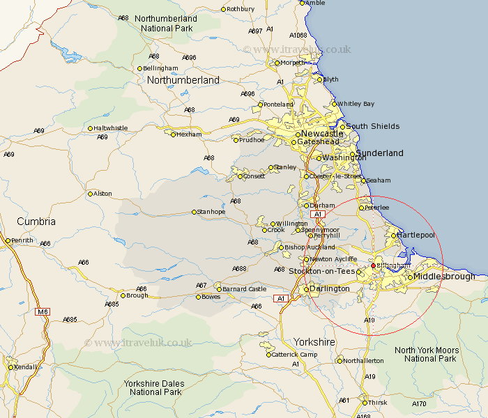 Billingham On Tees Durham Map