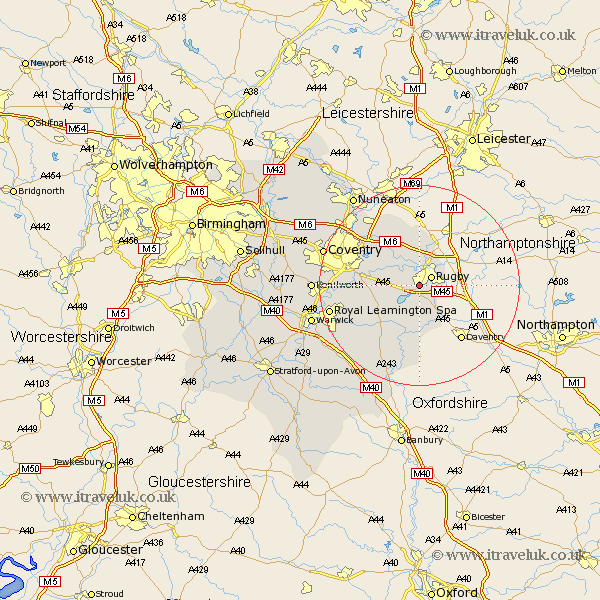 Bilton Warwickshire Map