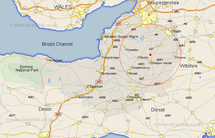Binegar Somerset Map