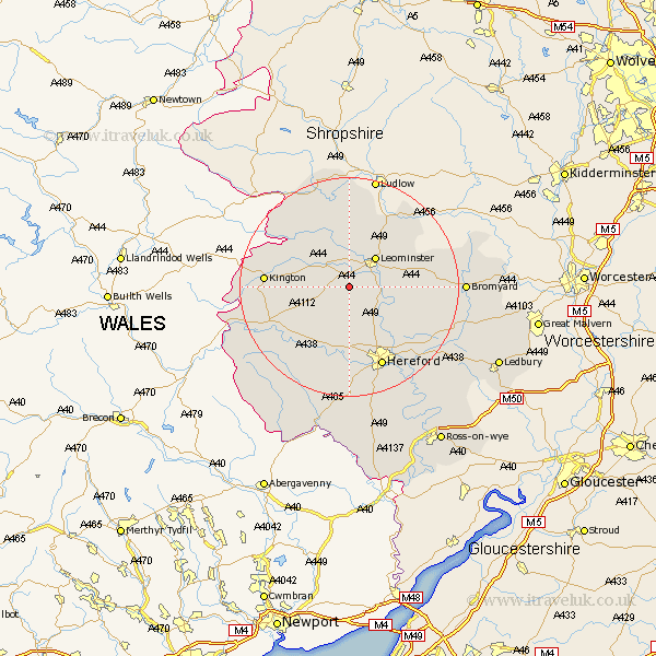 Birley Herefordshire Map
