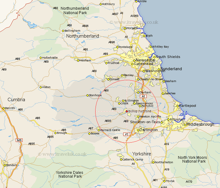 Bishop Auckland Durham Map
