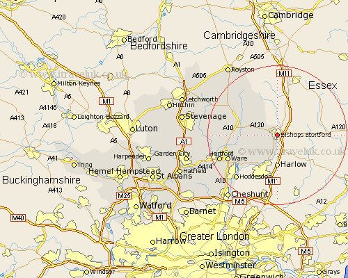 Bishop's Stortford Hertfordshire Map