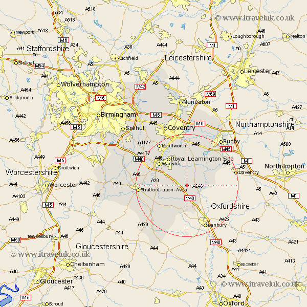Bishops Itchington Warwickshire Map