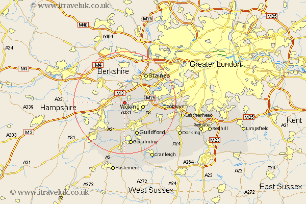 Bisley Surrey Map