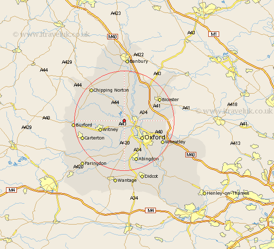 Bladon Oxfordshire Map