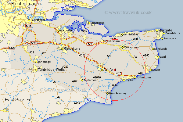 Brabourne Kent Map