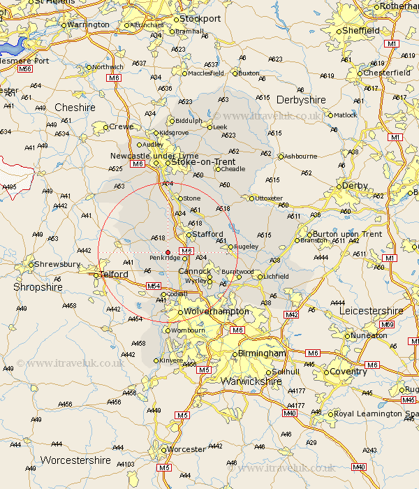 Bradley Staffordshire Map