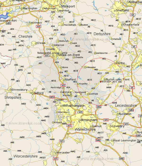 Branston Staffordshire Map