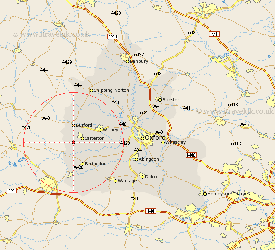 Broadwell Oxfordshire Map