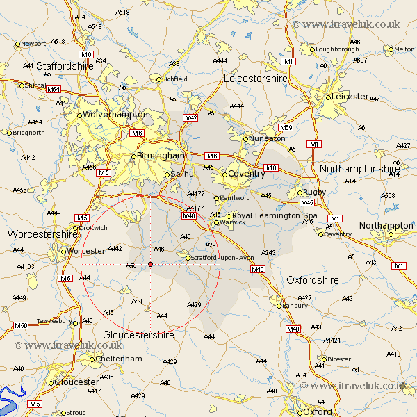 Broom Warwickshire Map