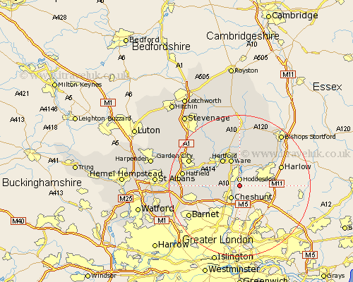 Broxbourne Hertfordshire Map