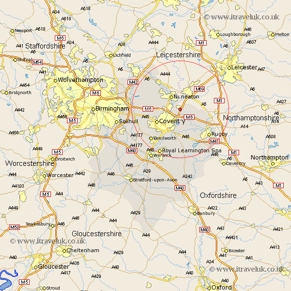 Bulkington Warwickshire Map