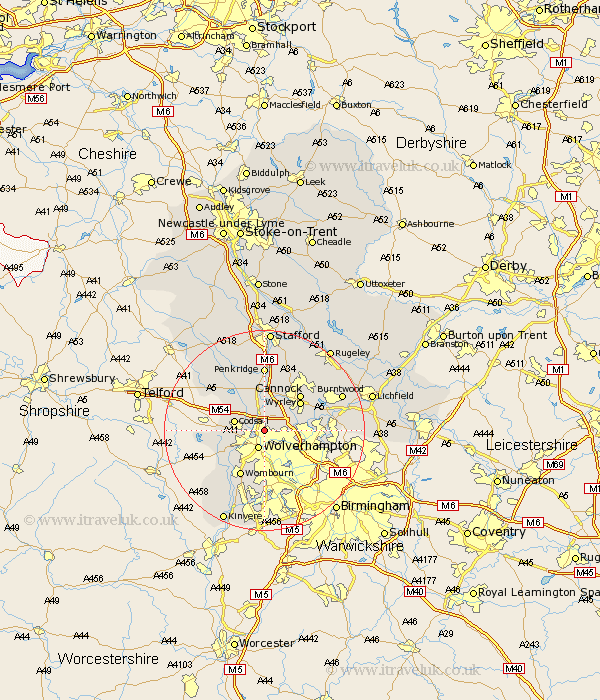 Bushbury Staffordshire Map