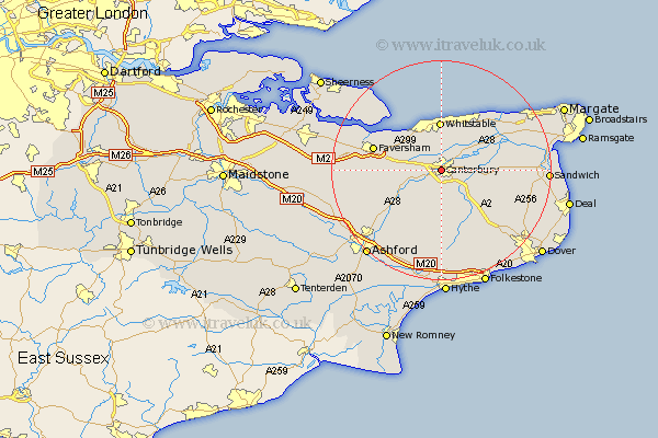 Canterbury Kent Map