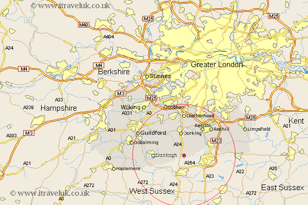 Capel Surrey Map