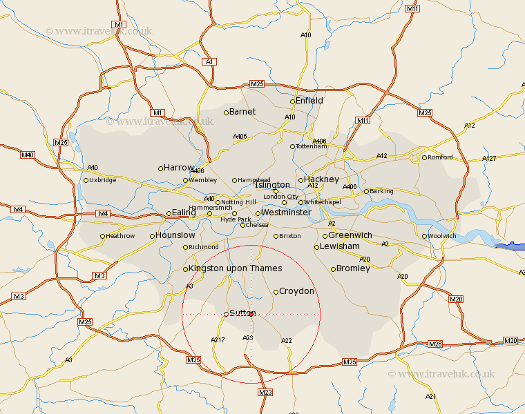 Carshalton Greater London Map