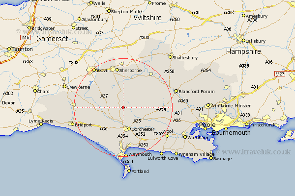 Cerne Abbas Dorset Map