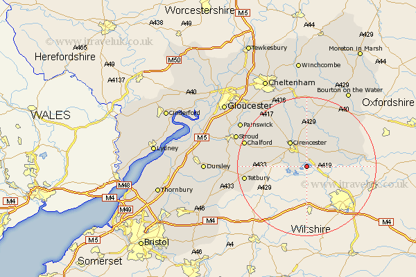 Cerney Gloucestershire Map