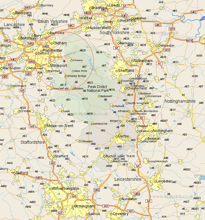 Charlesworth Derbyshire Map