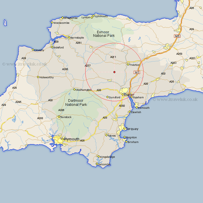 Cheriton Fitzpaine Devon Map