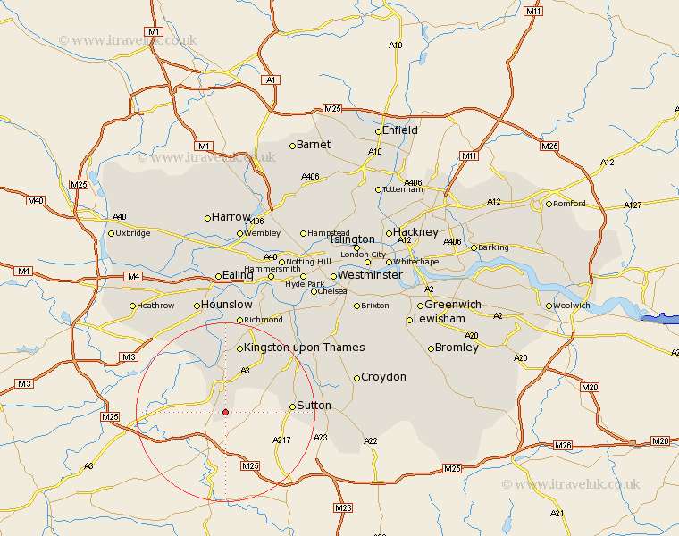 Chessington Greater London Map