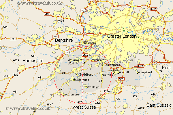 Chilworth Surrey Map